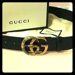 GUCCI Men's Cuoio Toscano Snake GG Belt SIZE 40